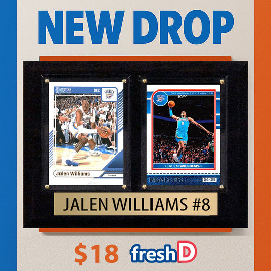 Today's Drop - Game 5 OKC Star Jalen Williams #8 - 2 Card Plaque
