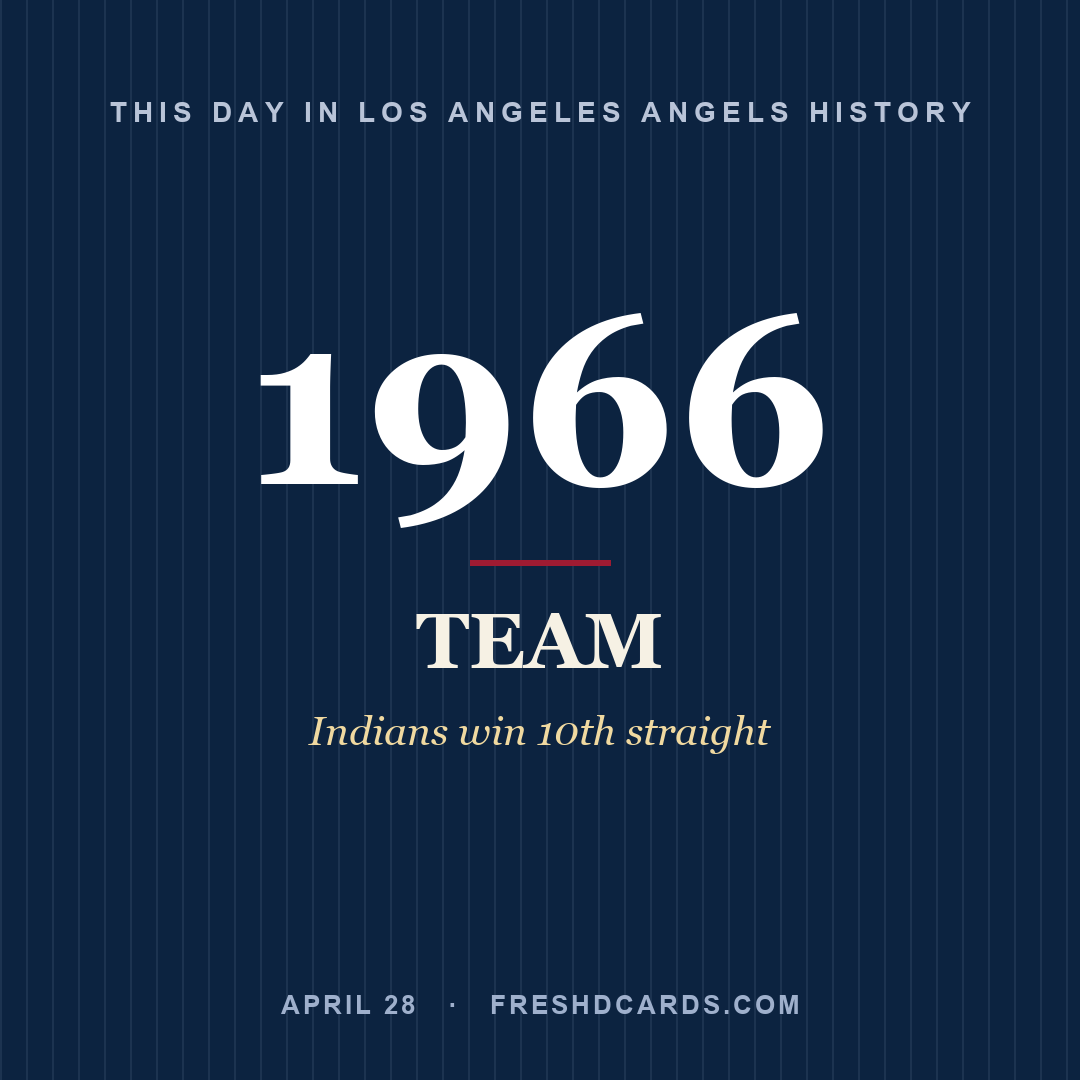 Los Angeles Angels: Los Angeles Angels, 1966, Indians win 10th straight