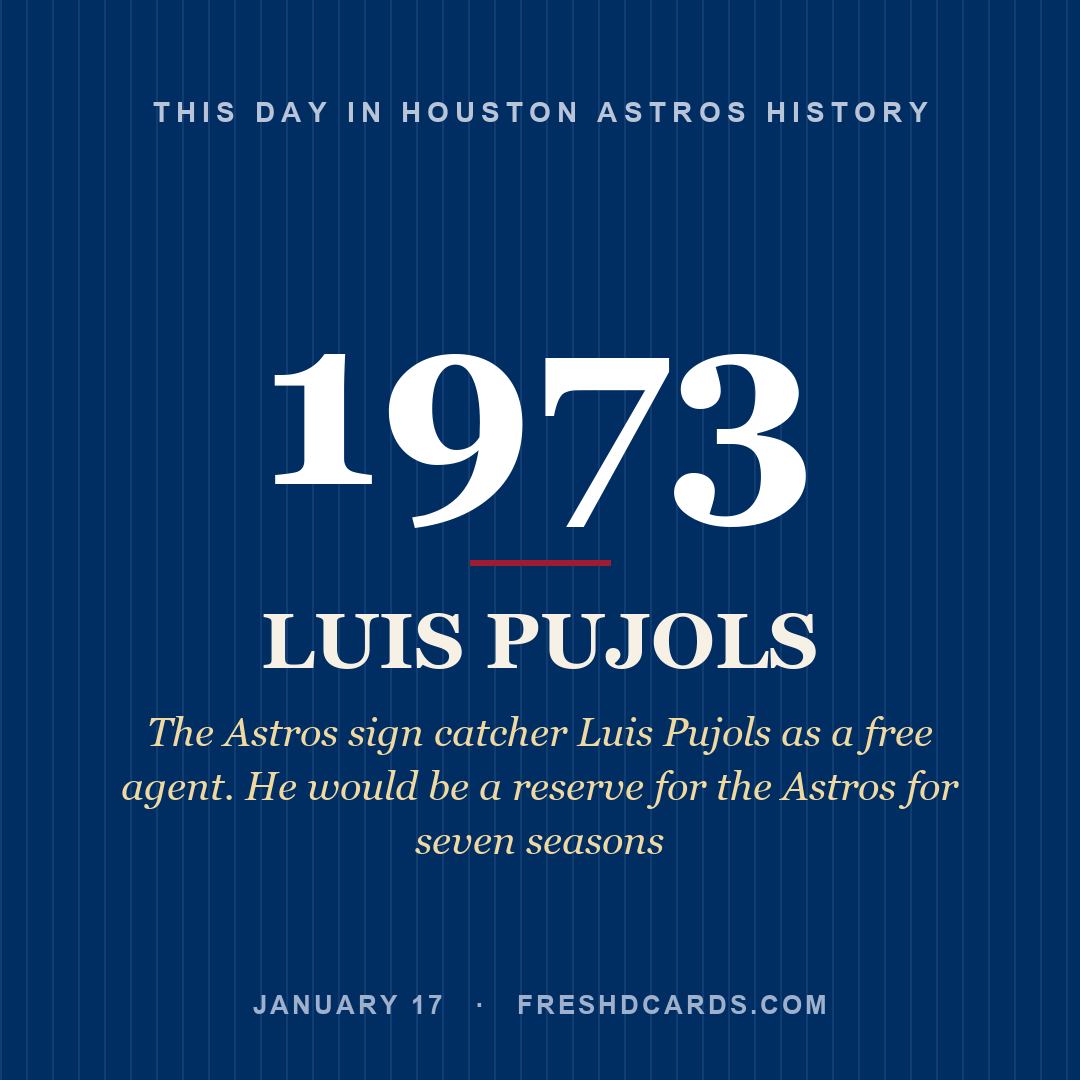 Houston Astros: Luis Pujols, 1973, The Astros sign catcher Luis Pujols as a free agent. He would be a reserve for the Astros for seven seasons