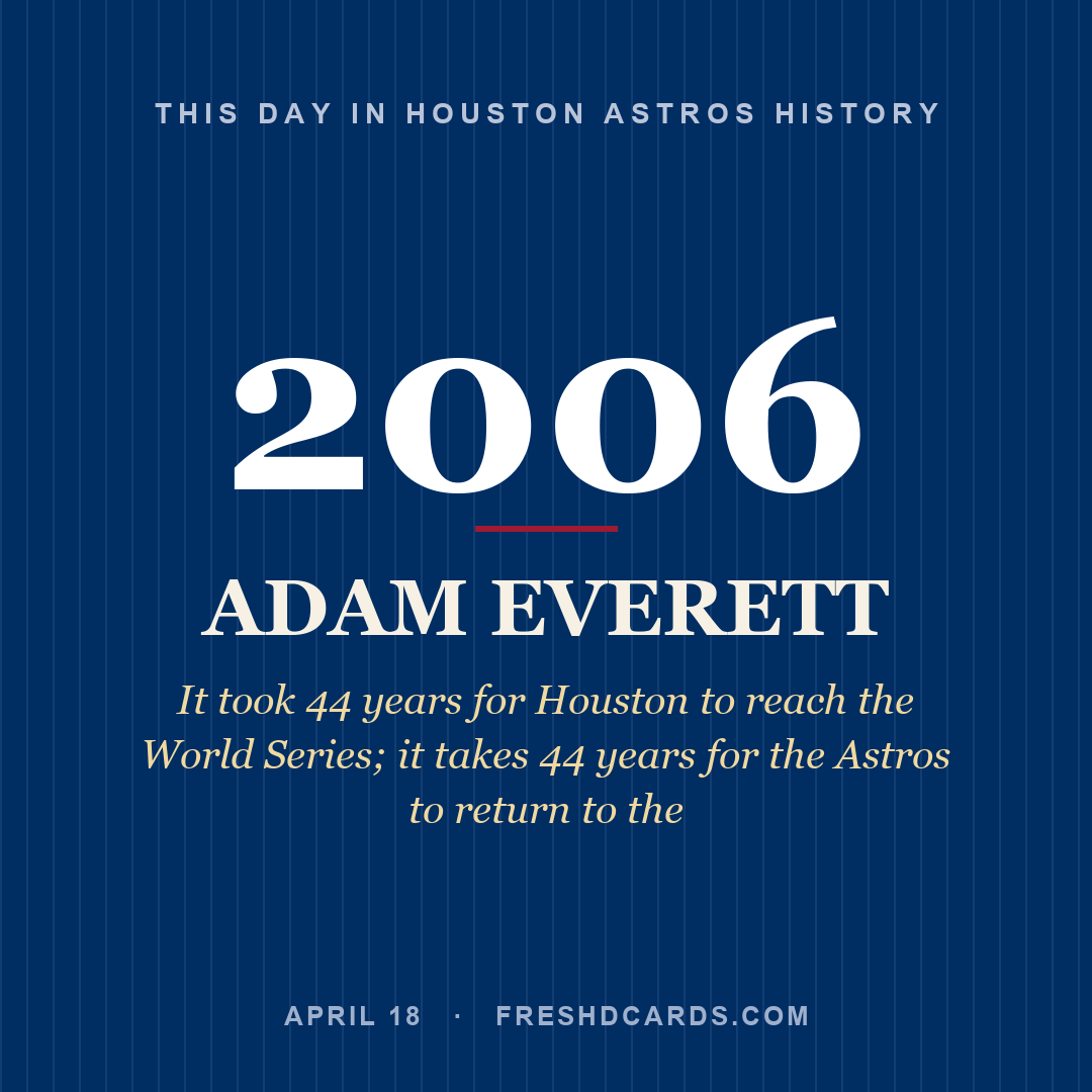 Houston Astros: Adam Everett, 2006, It took 44 years for Houston to reach the World Series; it takes 44 years for the Astros to return to the
