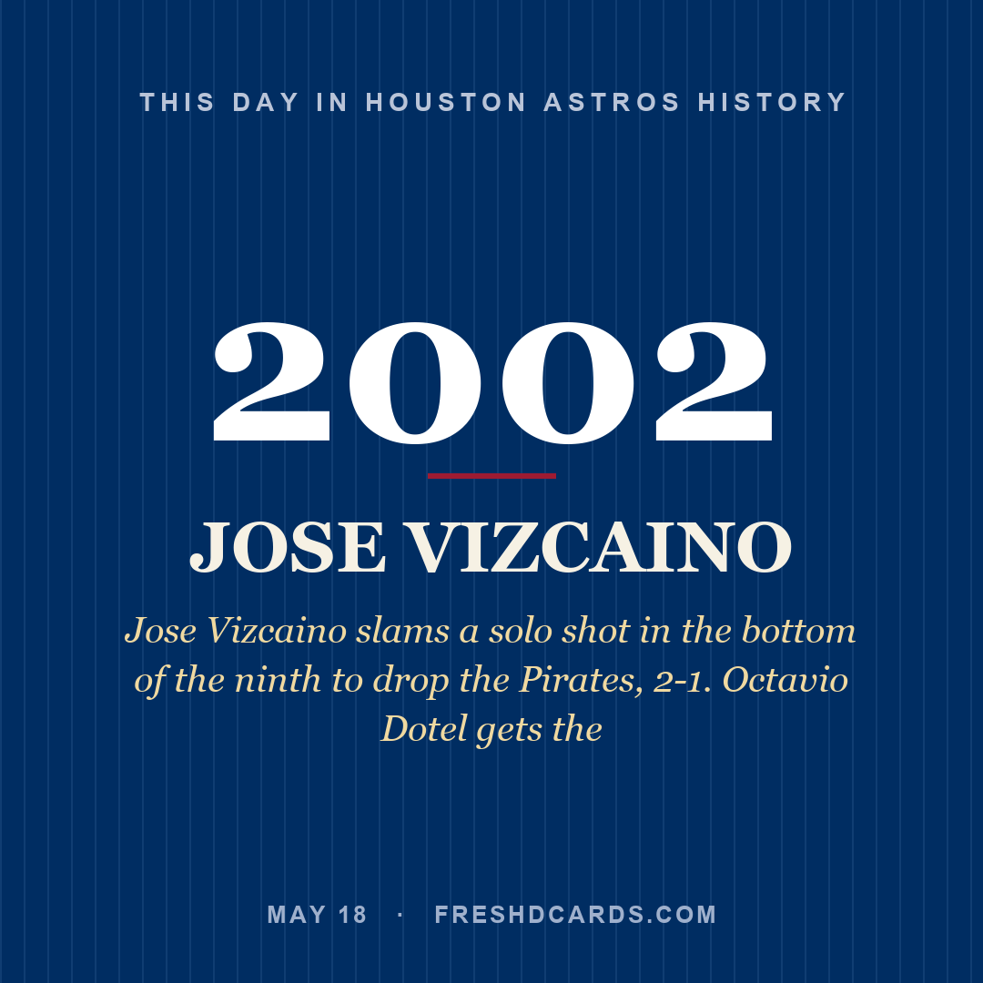 Houston Astros: Jose Vizcaino, 2002, Jose Vizcaino slams a solo shot in the bottom of the ninth to drop the Pirates, 2-1. Octavio Dotel gets the