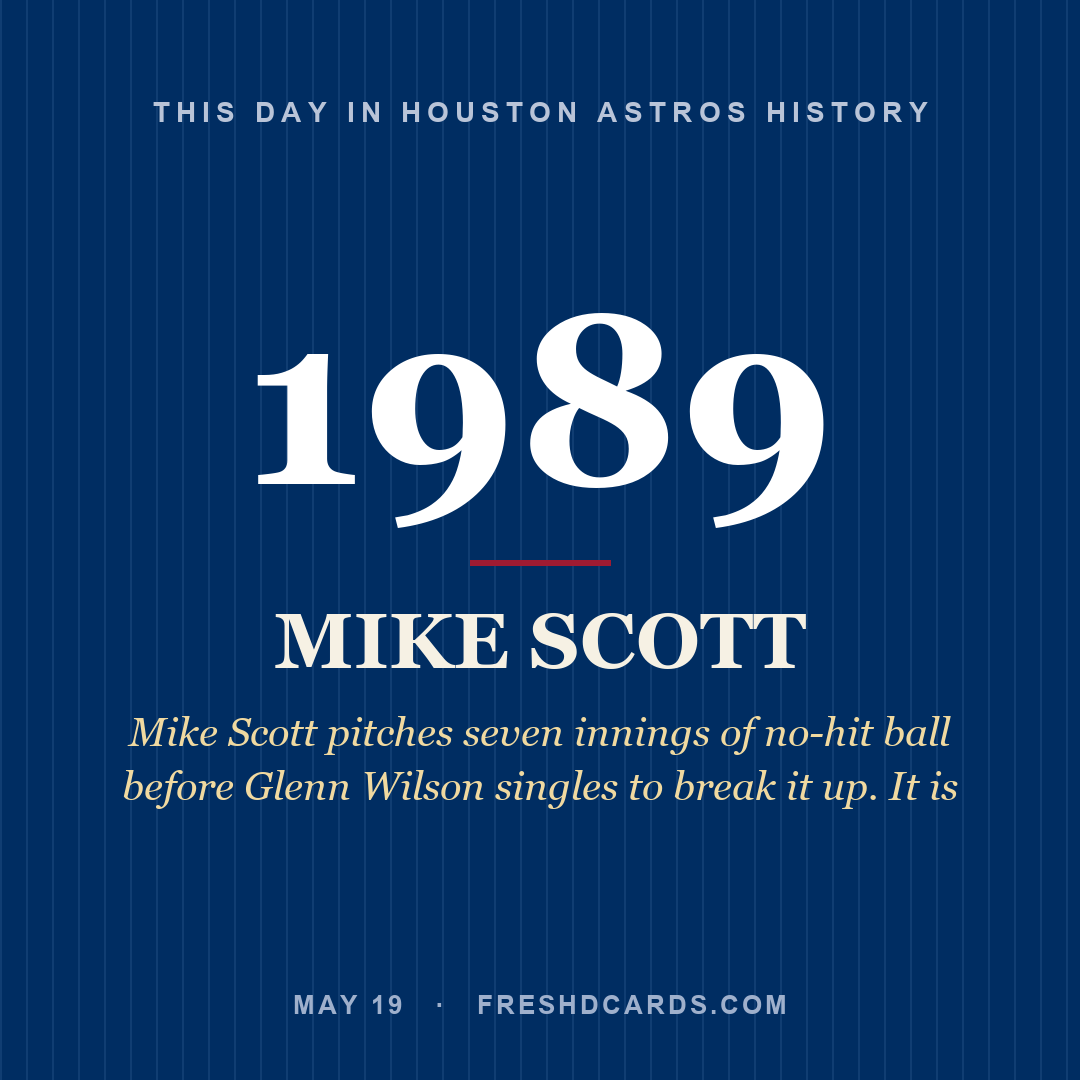 Houston Astros: Mike Scott, 1989, Mike Scott pitches seven innings of no-hit ball before Glenn Wilson singles to break it up. It is