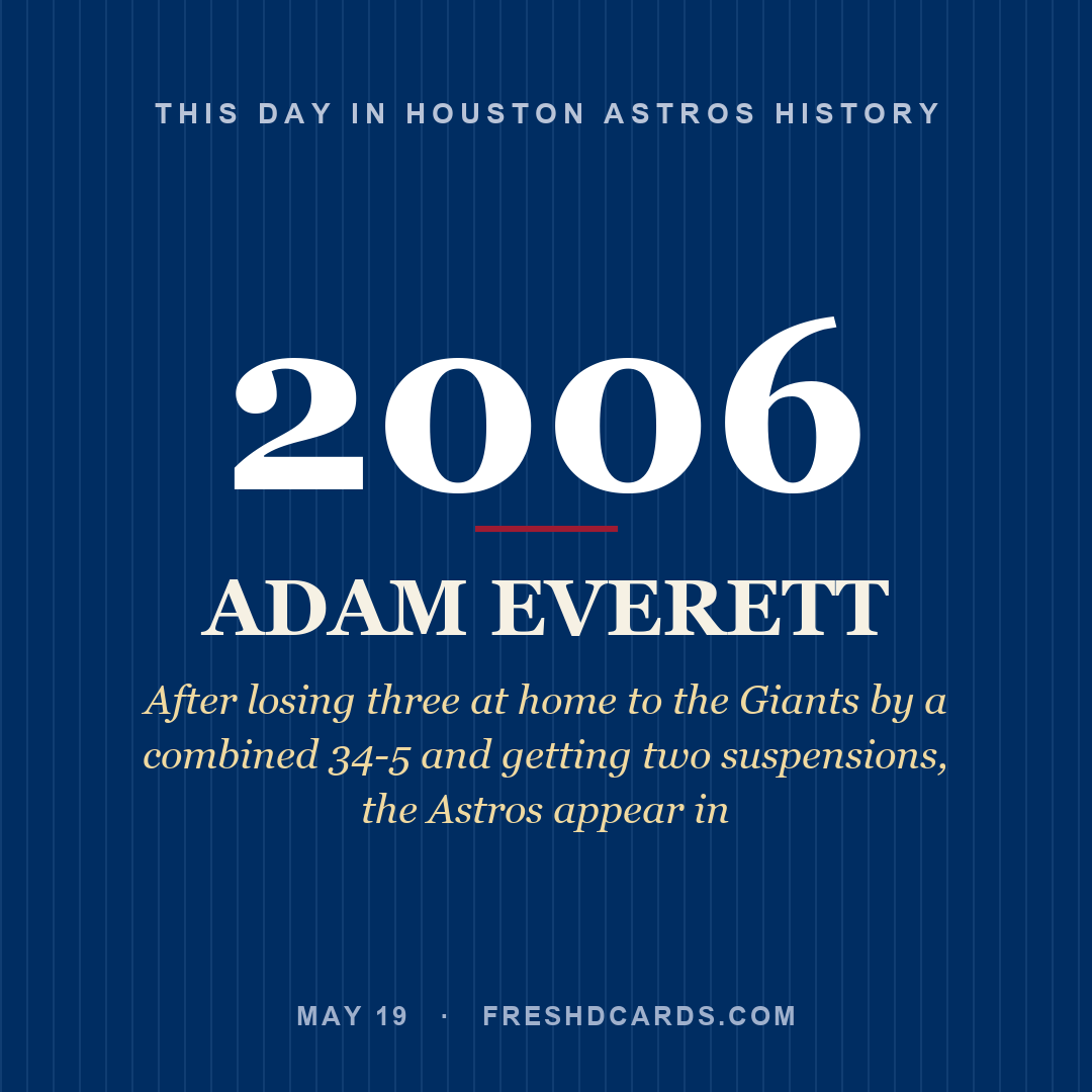 Houston Astros: Adam Everett, 2006, After losing three at home to the Giants by a combined 34-5 and getting two suspensions, the Astros appear in
