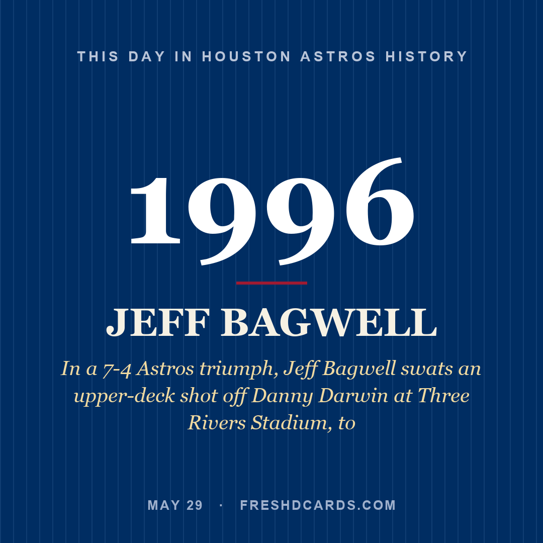 Houston Astros: Jeff Bagwell, 1996, In a 7-4 Astros triumph, Jeff Bagwell swats an upper-deck shot off Danny Darwin at Three Rivers Stadium, to