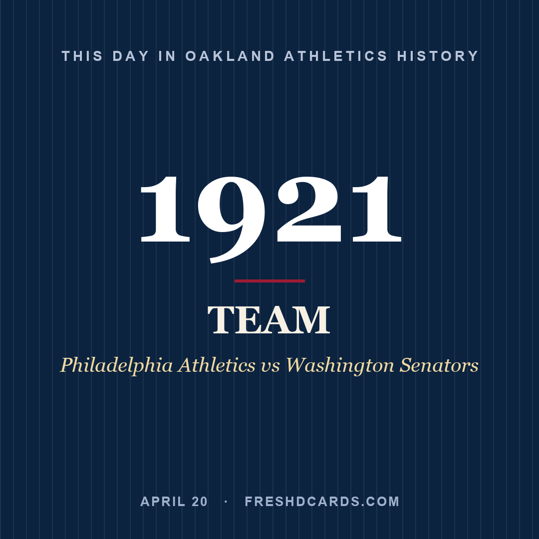 Oakland Athletics: Oakland Athletics, 1921, Philadelphia Athletics vs Washington Senators