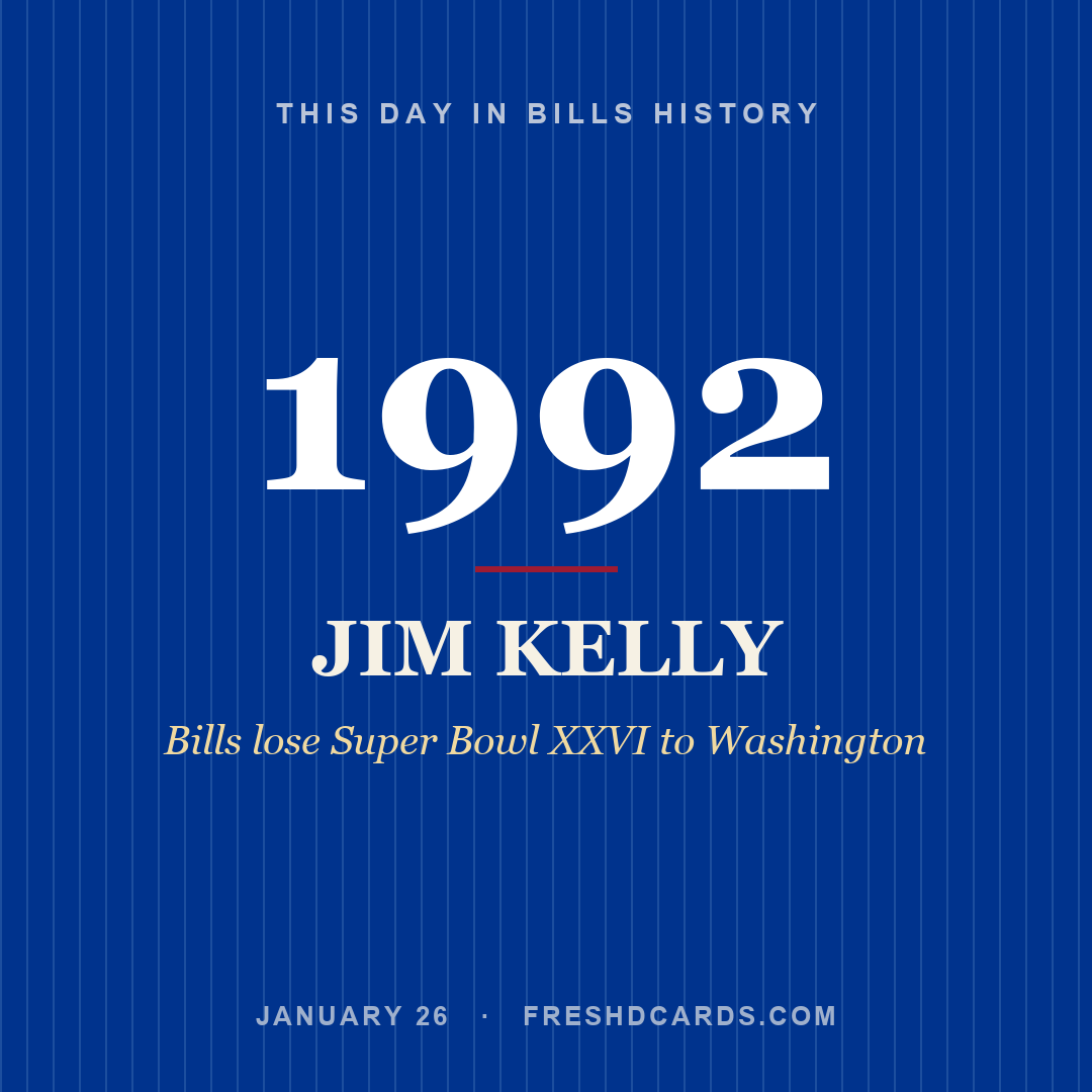 Bills: Jim Kelly, 1992, Bills lose Super Bowl XXVI to Washington