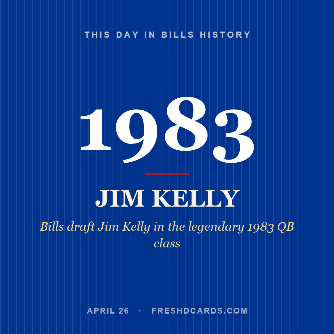 Bills: Jim Kelly, 1983, Bills draft Jim Kelly in the legendary 1983 QB class