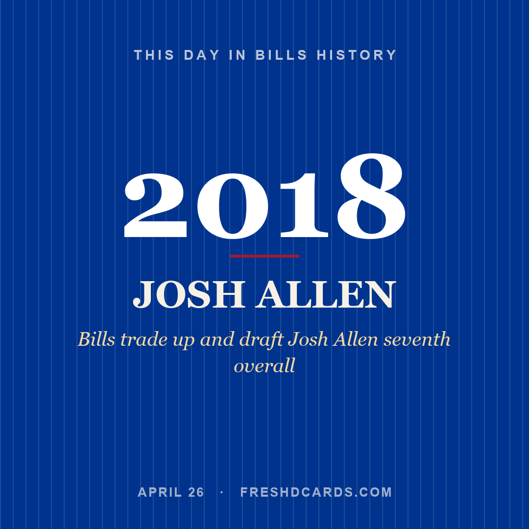 Bills: Josh Allen, 2018, Bills trade up and draft Josh Allen seventh overall