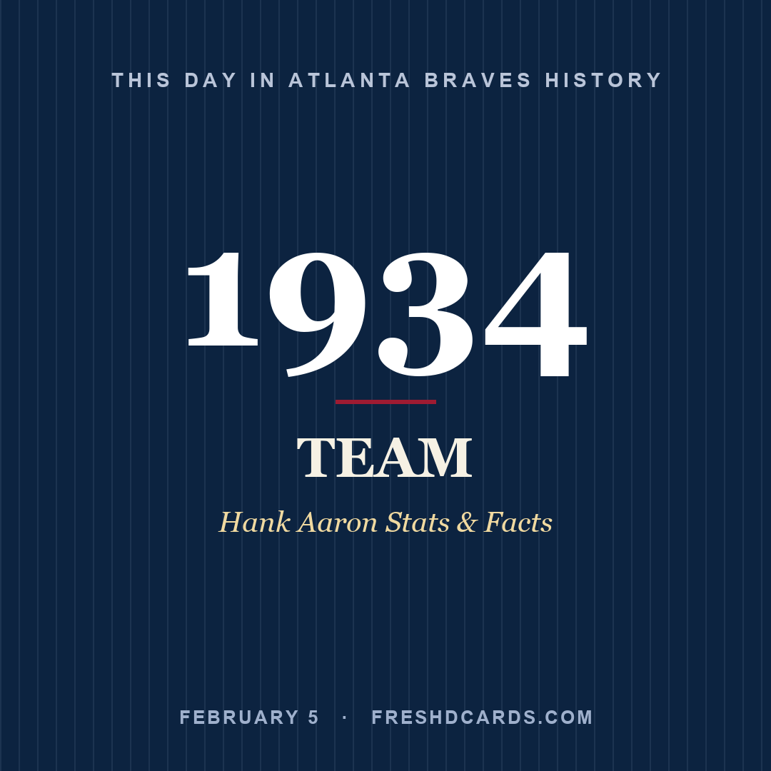 Atlanta Braves: Atlanta Braves, 1934, Hank Aaron Stats & Facts