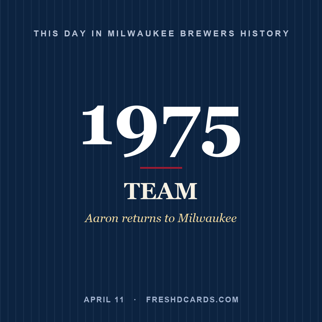 Milwaukee Brewers: Milwaukee Brewers, 1975, Aaron returns to Milwaukee