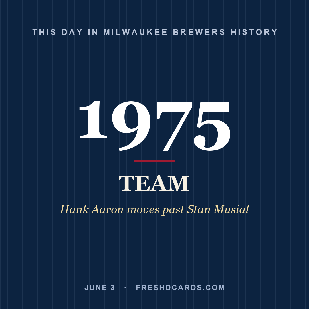 Milwaukee Brewers: Milwaukee Brewers, 1975, Hank Aaron moves past Stan Musial