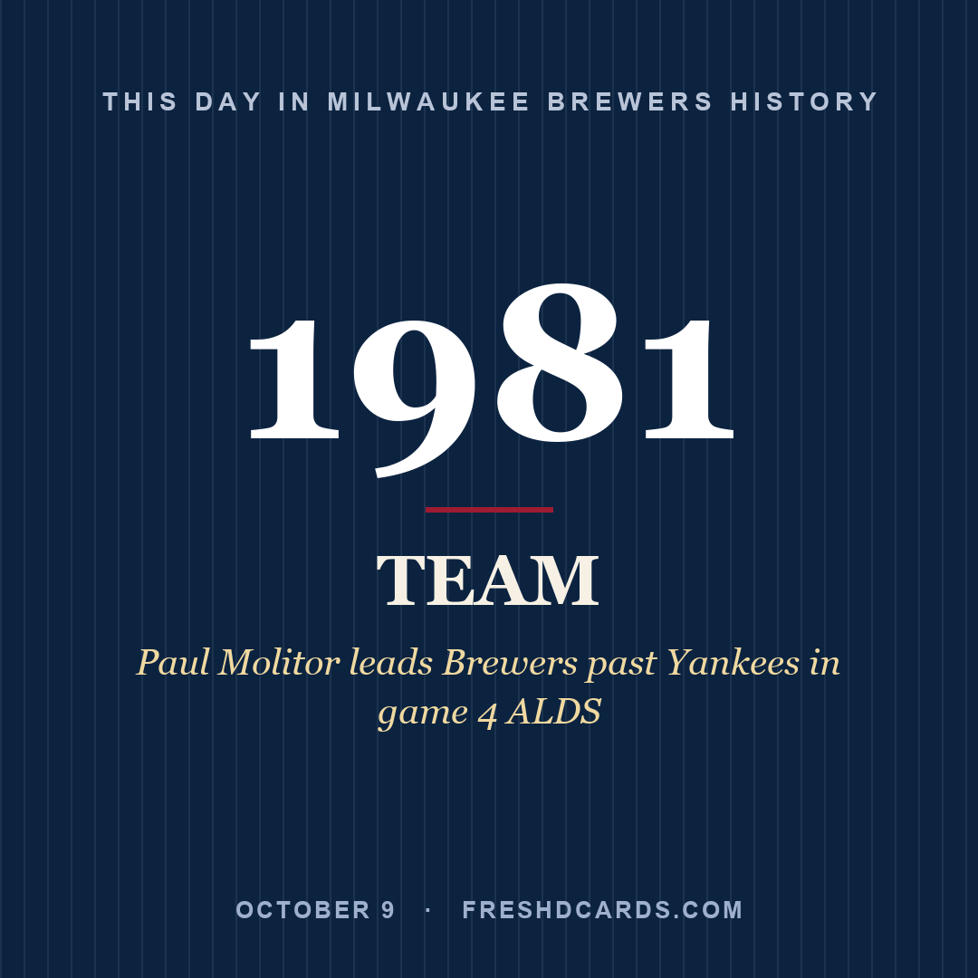Milwaukee Brewers: Milwaukee Brewers, 1981, Paul Molitor leads Brewers past Yankees in game 4 ALDS
