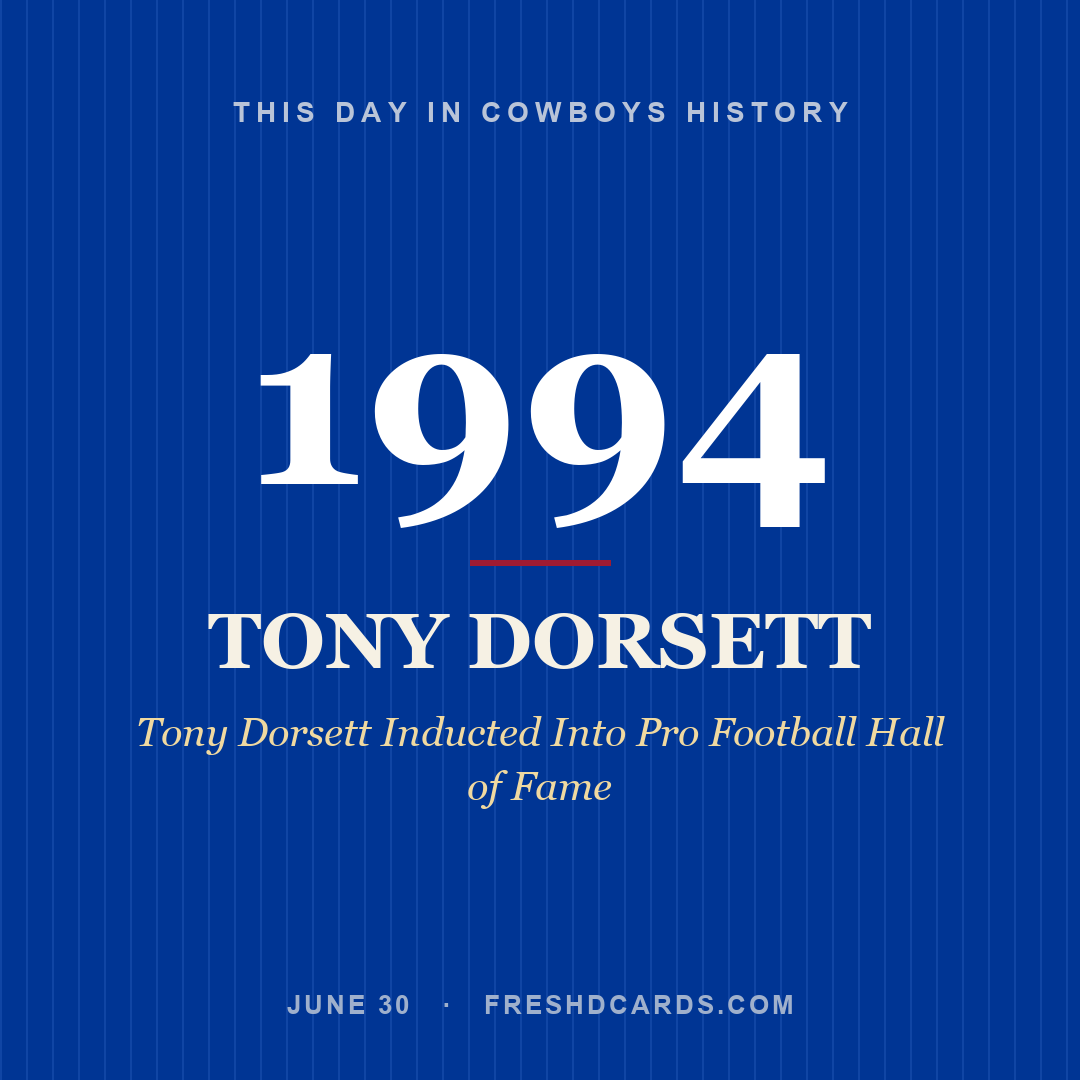 Cowboys: Tony Dorsett, 1994, Tony Dorsett Inducted Into Pro Football Hall of Fame