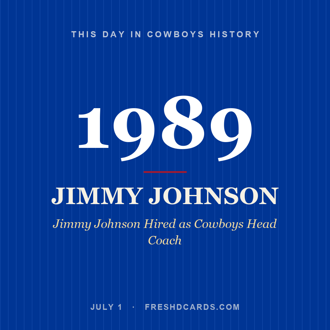 Cowboys: Jimmy Johnson, 1989, Jimmy Johnson Hired as Cowboys Head Coach