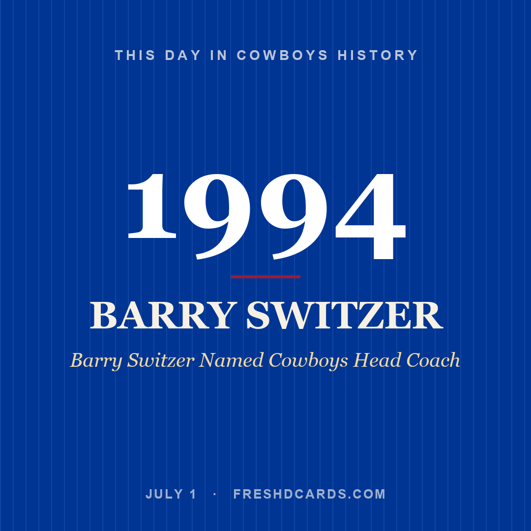 Cowboys: Barry Switzer, 1994, Barry Switzer Named Cowboys Head Coach