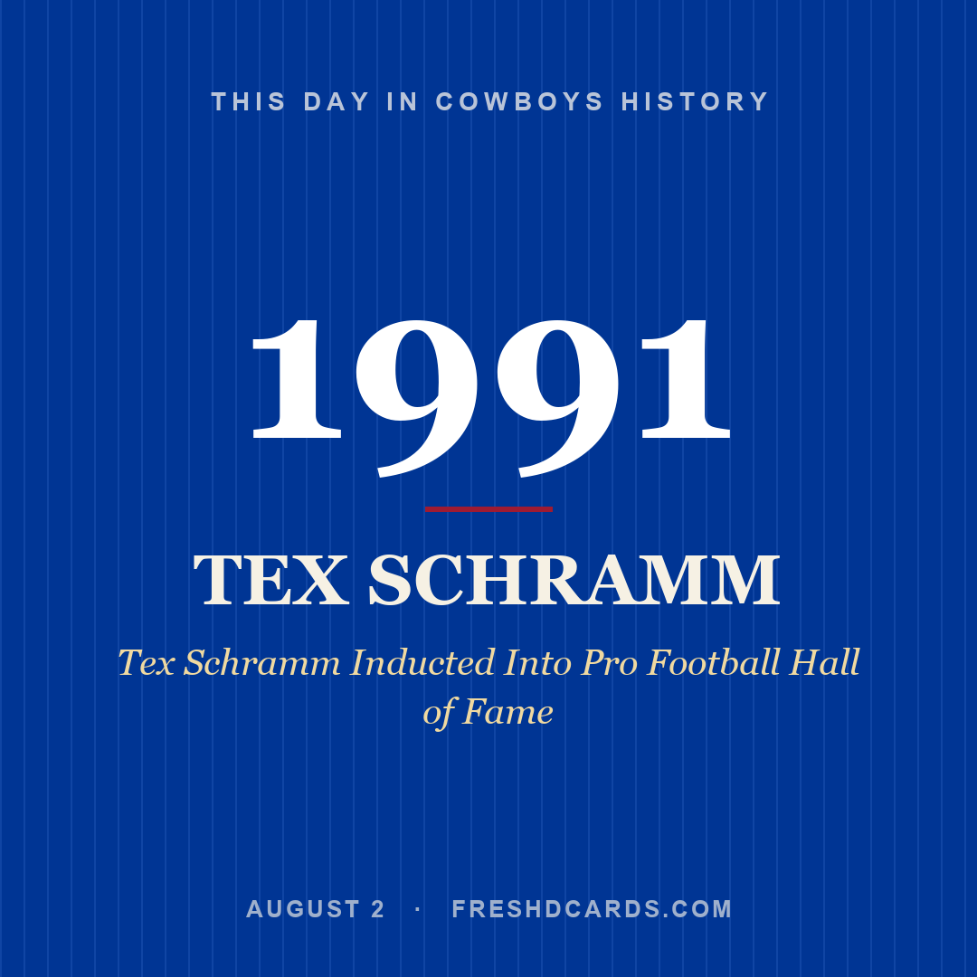 Cowboys: Tex Schramm, 1991, Tex Schramm Inducted Into Pro Football Hall of Fame