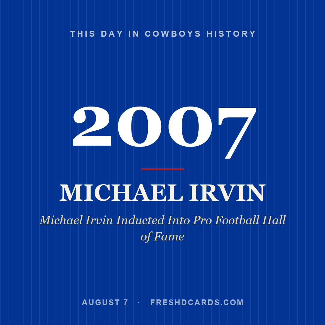 Cowboys: Michael Irvin, 2007, Michael Irvin Inducted Into Pro Football Hall of Fame