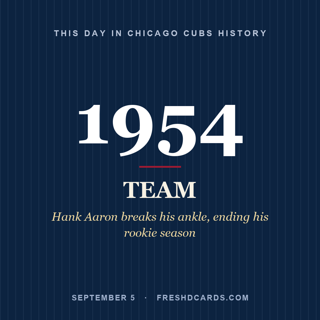 Chicago Cubs: Chicago Cubs, 1954, Hank Aaron breaks his ankle, ending his rookie season