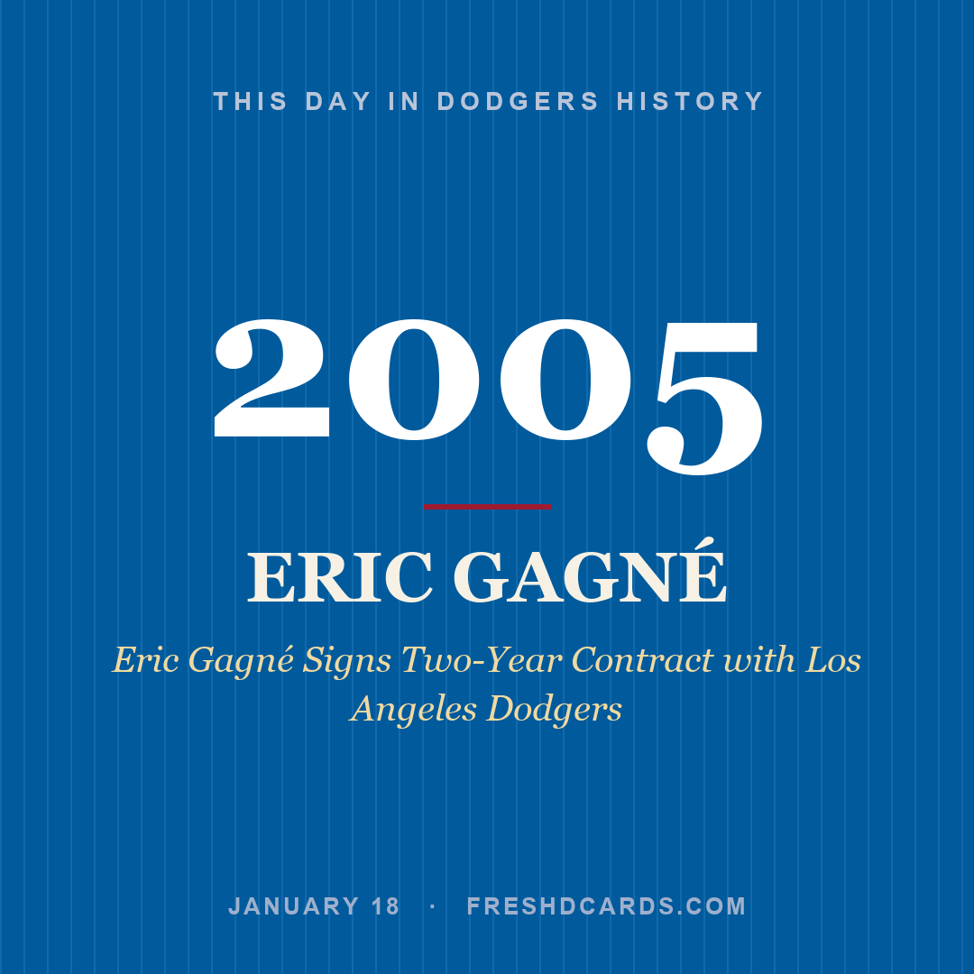 Dodgers: Eric Gagné, 2005, Eric Gagné Signs Two-Year Contract with Los Angeles Dodgers