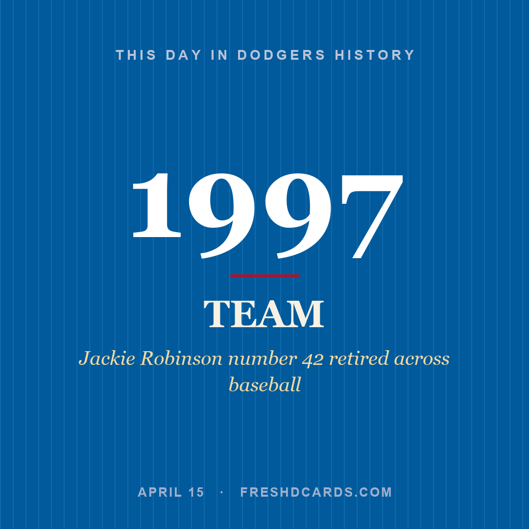 April 15 in Dodgers History: Jackie Robinson number 42 retired across â ...