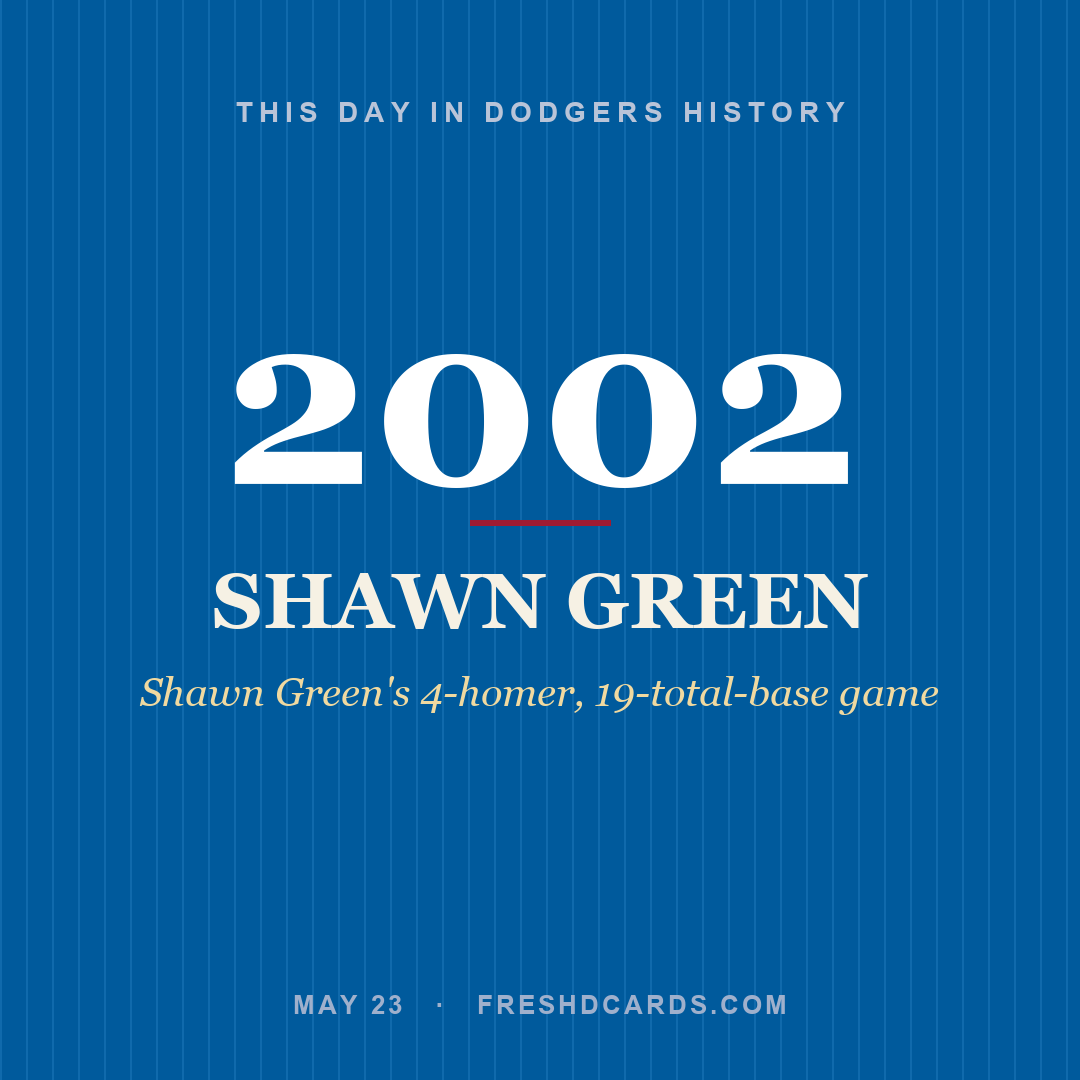 Dodgers: Shawn Green, 2002, Shawn Green's 4-homer, 19-total-base game