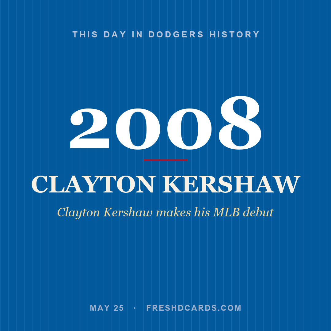 Dodgers: Clayton Kershaw, 2008, Clayton Kershaw makes his MLB debut