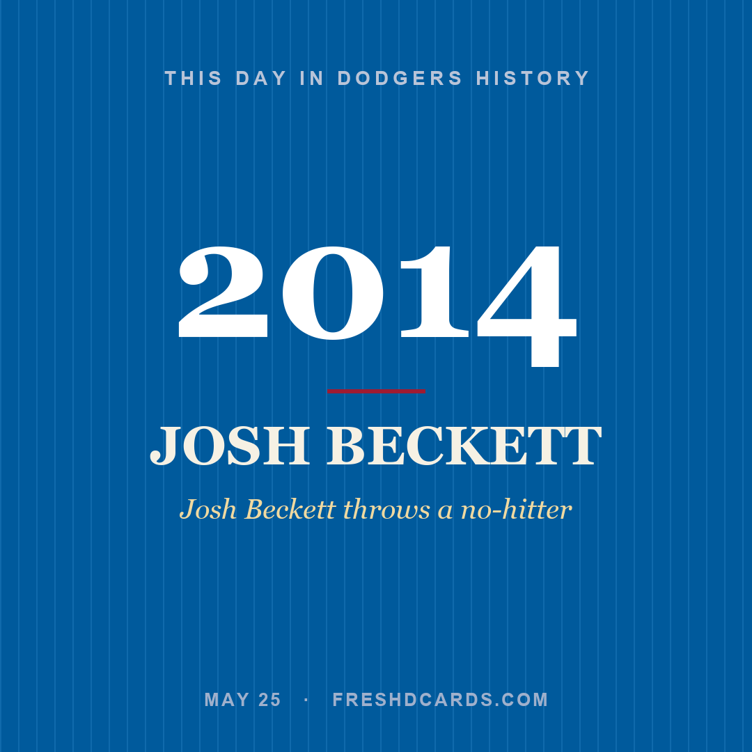 Dodgers: Josh Beckett, 2014, Josh Beckett throws a no-hitter