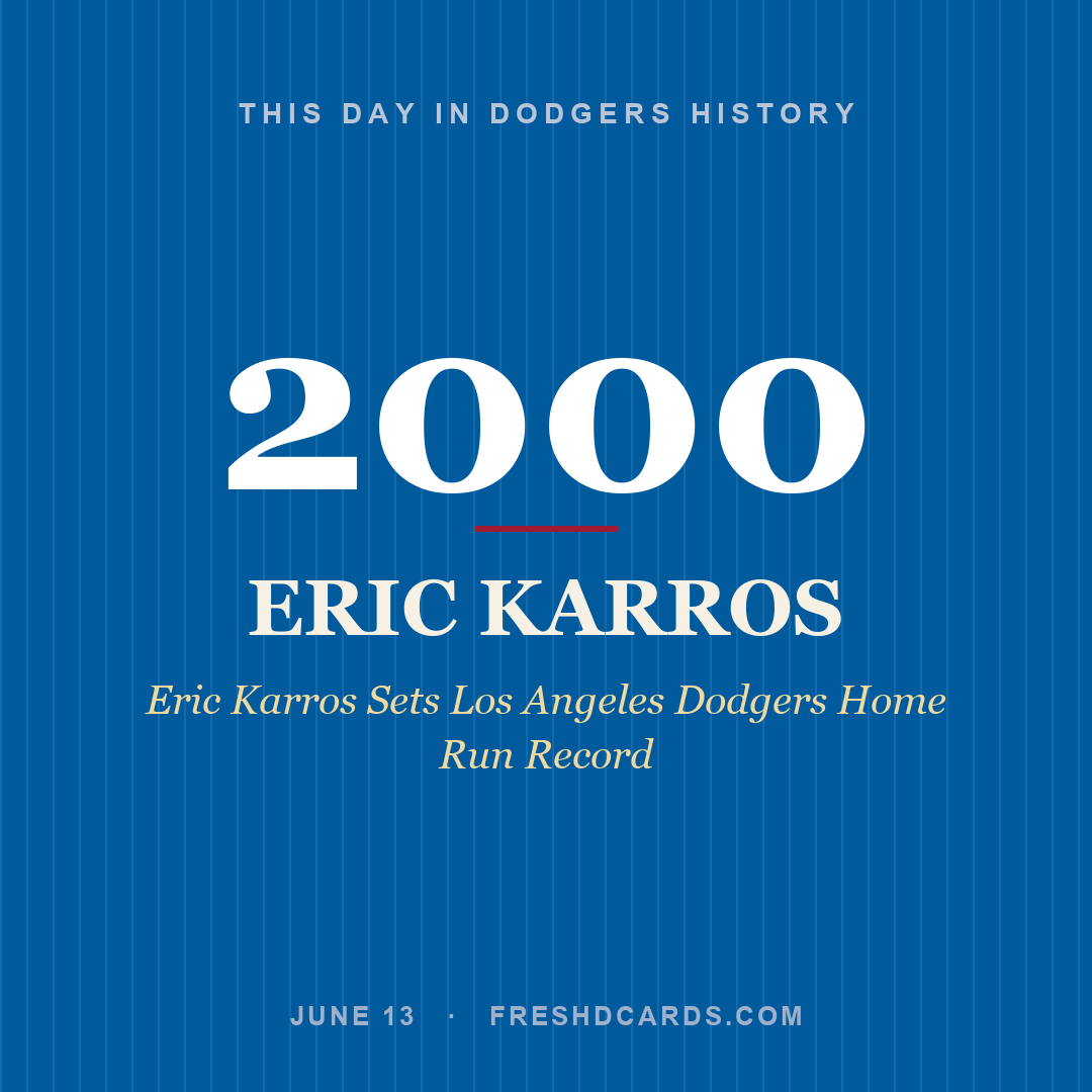 Dodgers: Eric Karros, 2000, Eric Karros Sets Los Angeles Dodgers Home Run Record