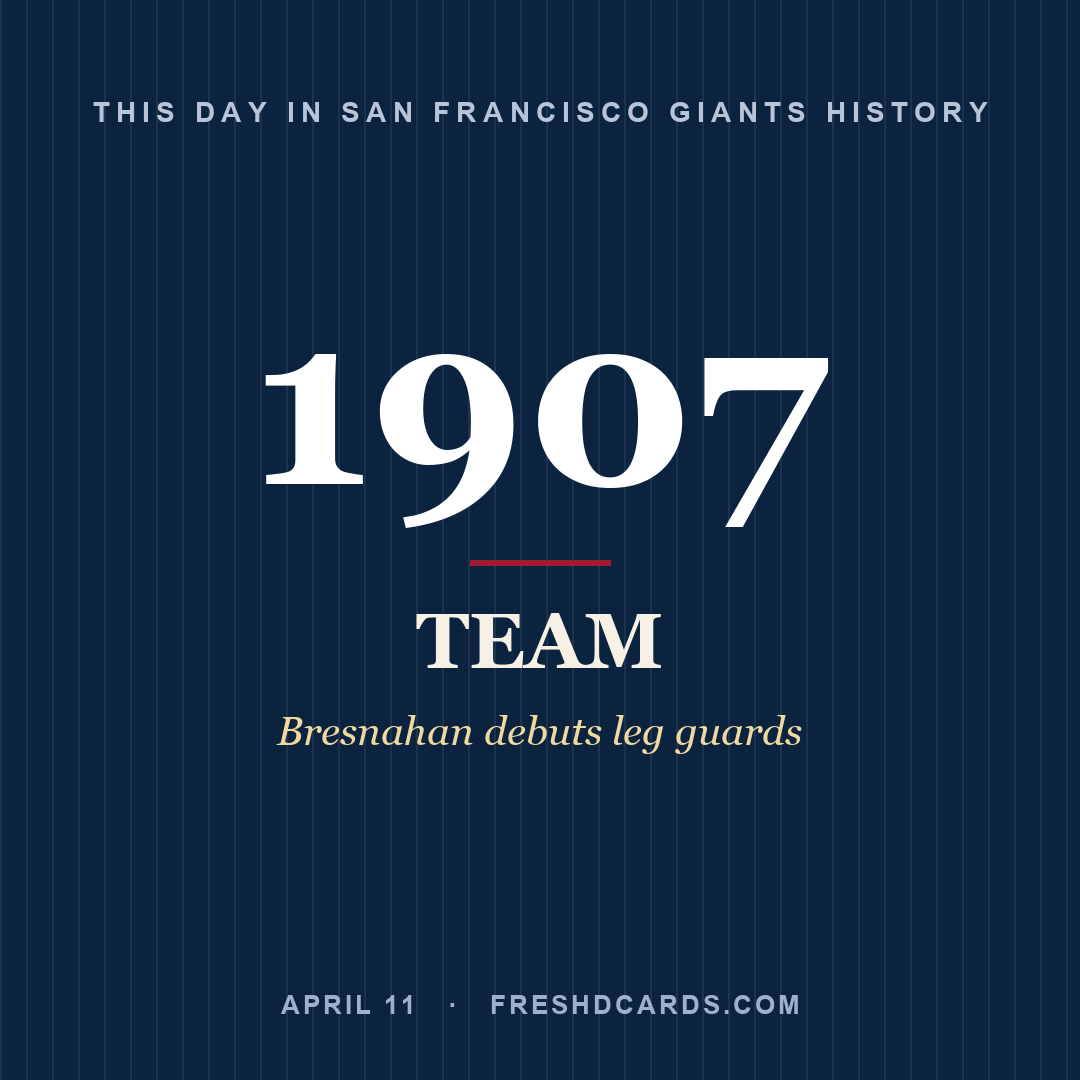 San Francisco Giants: San Francisco Giants, 1907, Bresnahan debuts leg guards