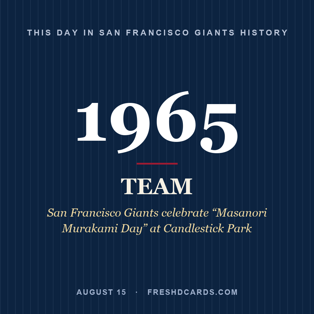 San Francisco Giants: San Francisco Giants, 1965, San Francisco Giants celebrate “Masanori Murakami Day” at Candlestick Park