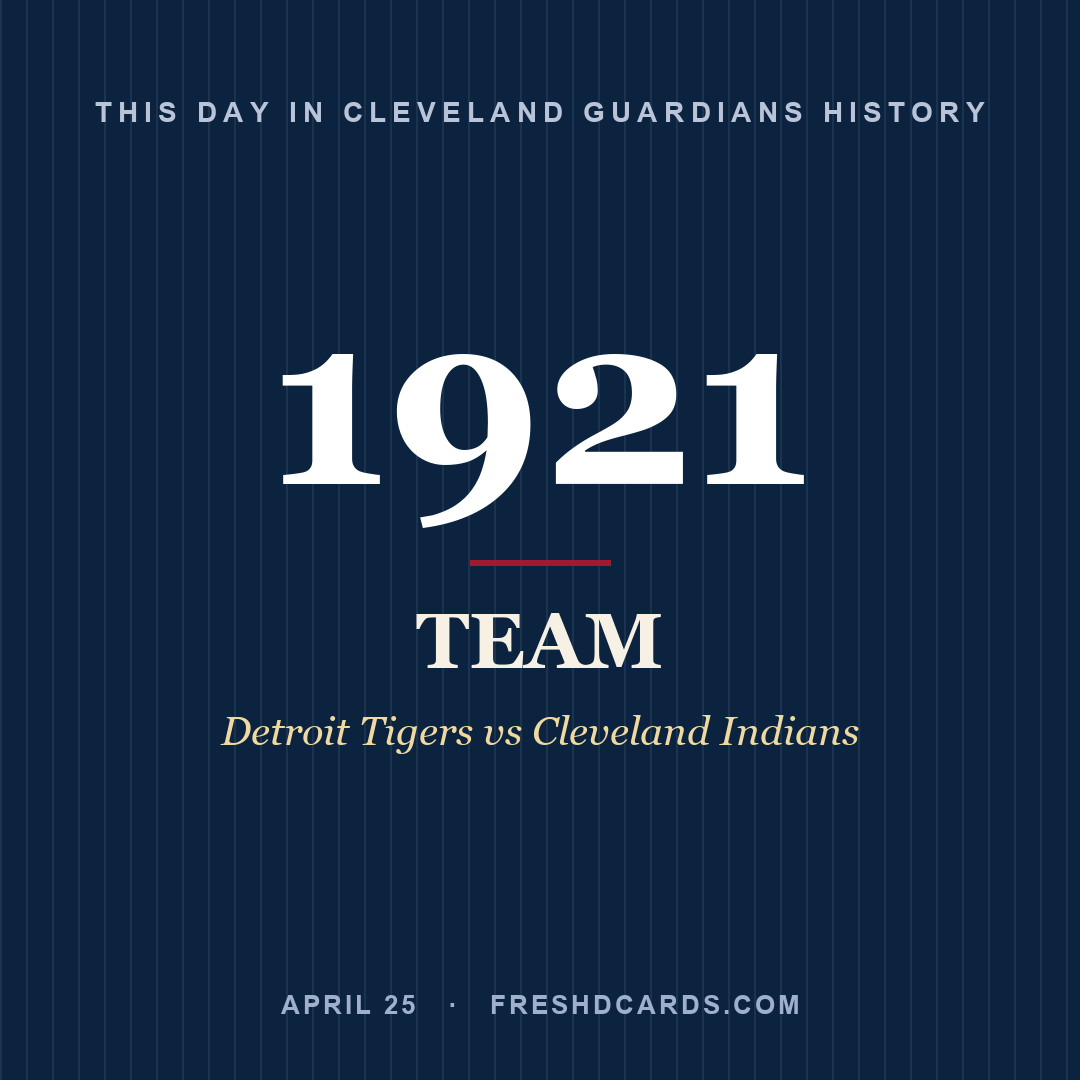 Cleveland Guardians: Cleveland Guardians, 1921, Detroit Tigers vs Cleveland Indians