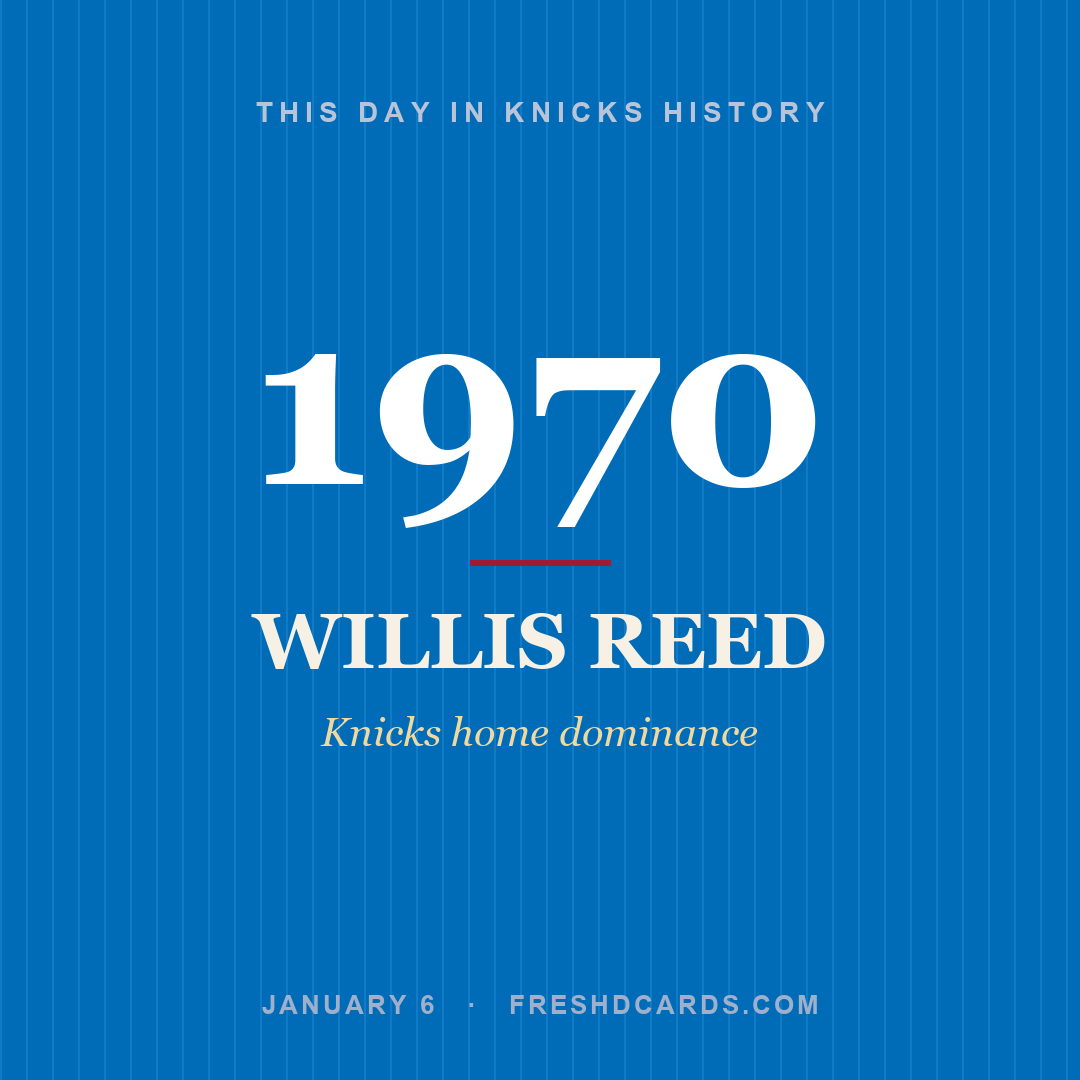 Knicks: Willis Reed, 1970, Knicks home dominance