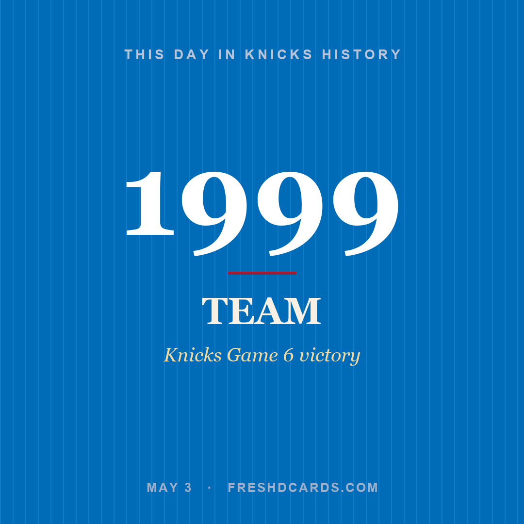 Knicks: Knicks, 1999, Knicks Game 6 victory