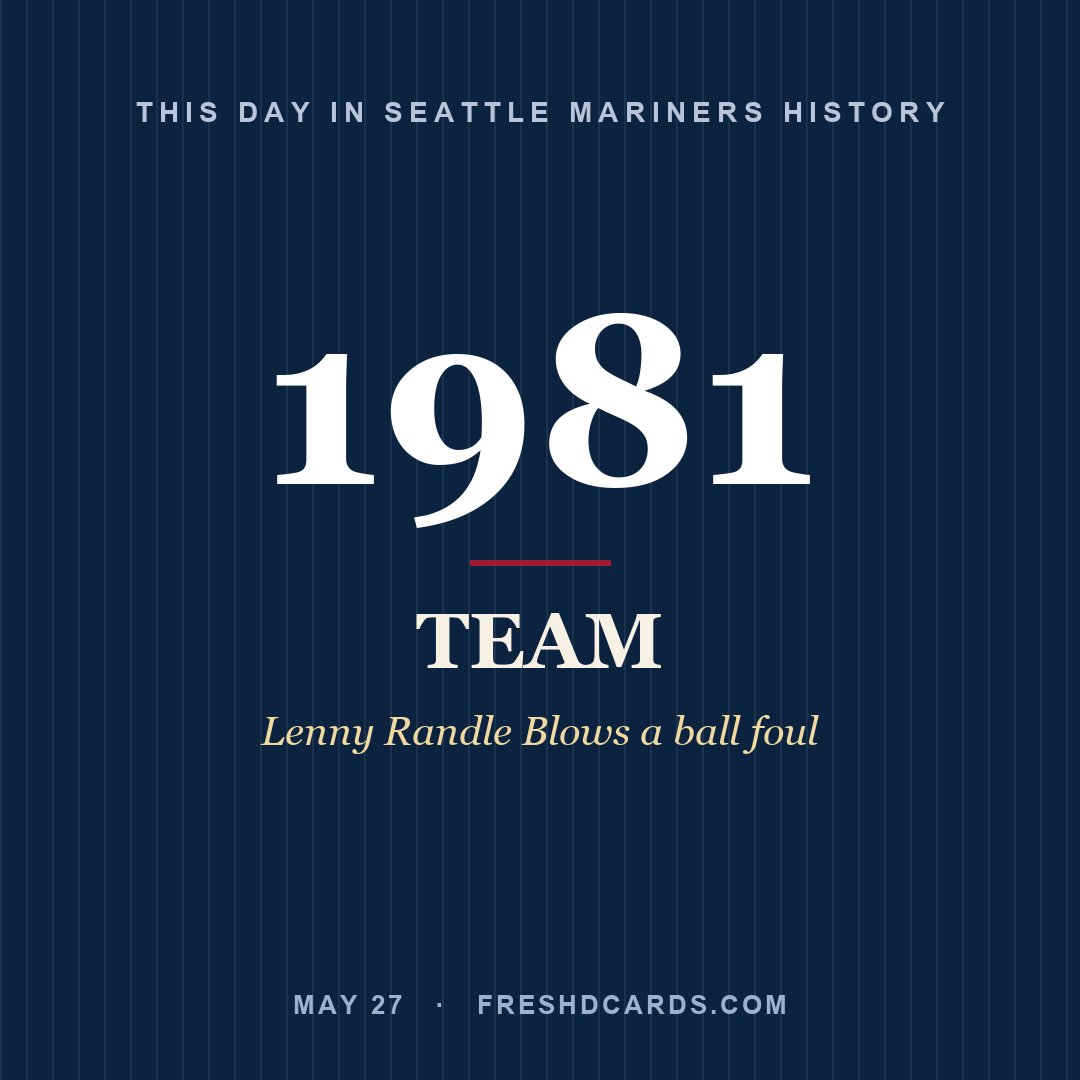 Seattle Mariners: Seattle Mariners, 1981, Lenny Randle Blows a ball foul