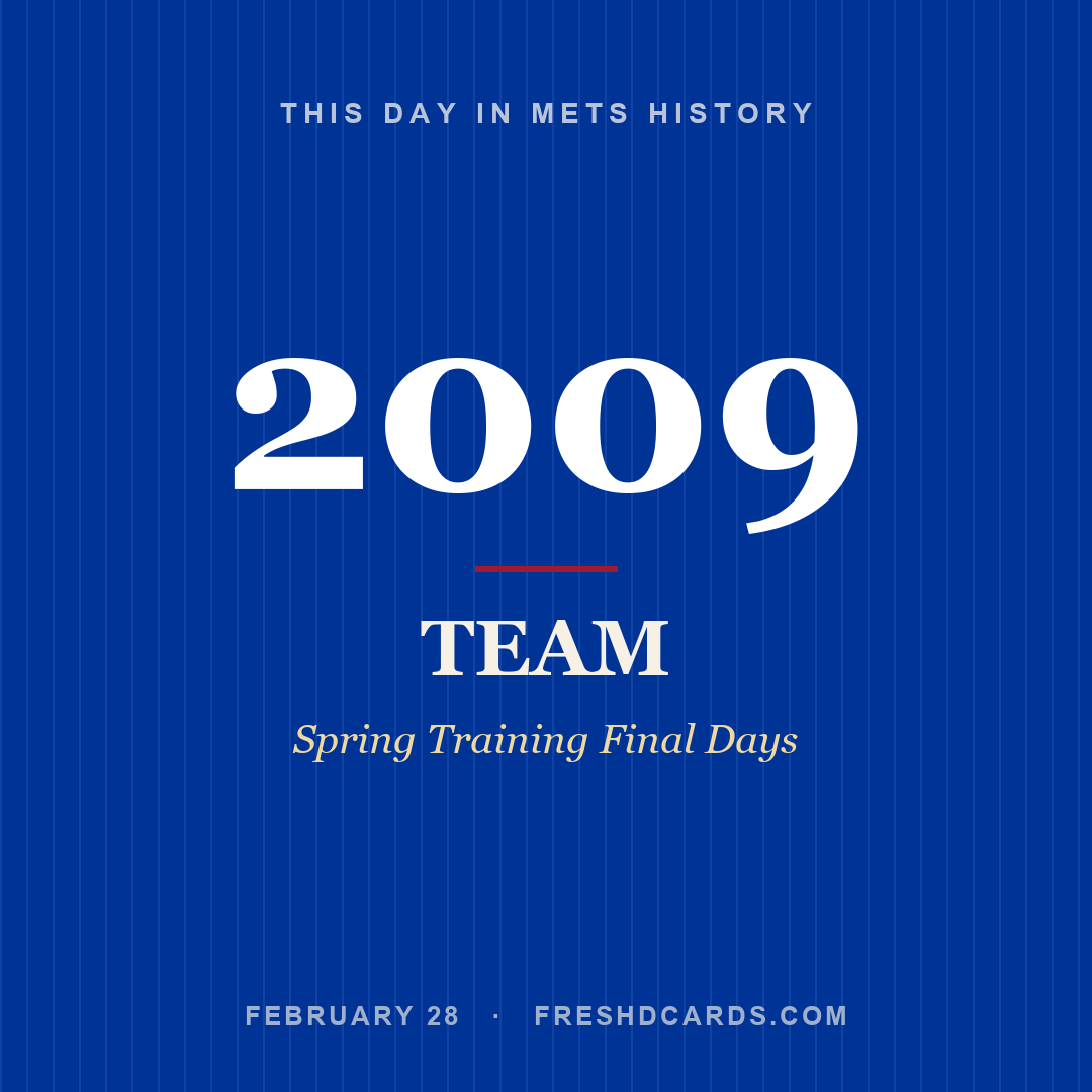 Mets: Mets, 2009, Spring Training Final Days