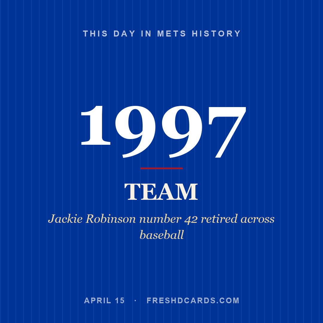 Mets: Mets, 1997, Jackie Robinson number 42 retired across baseball