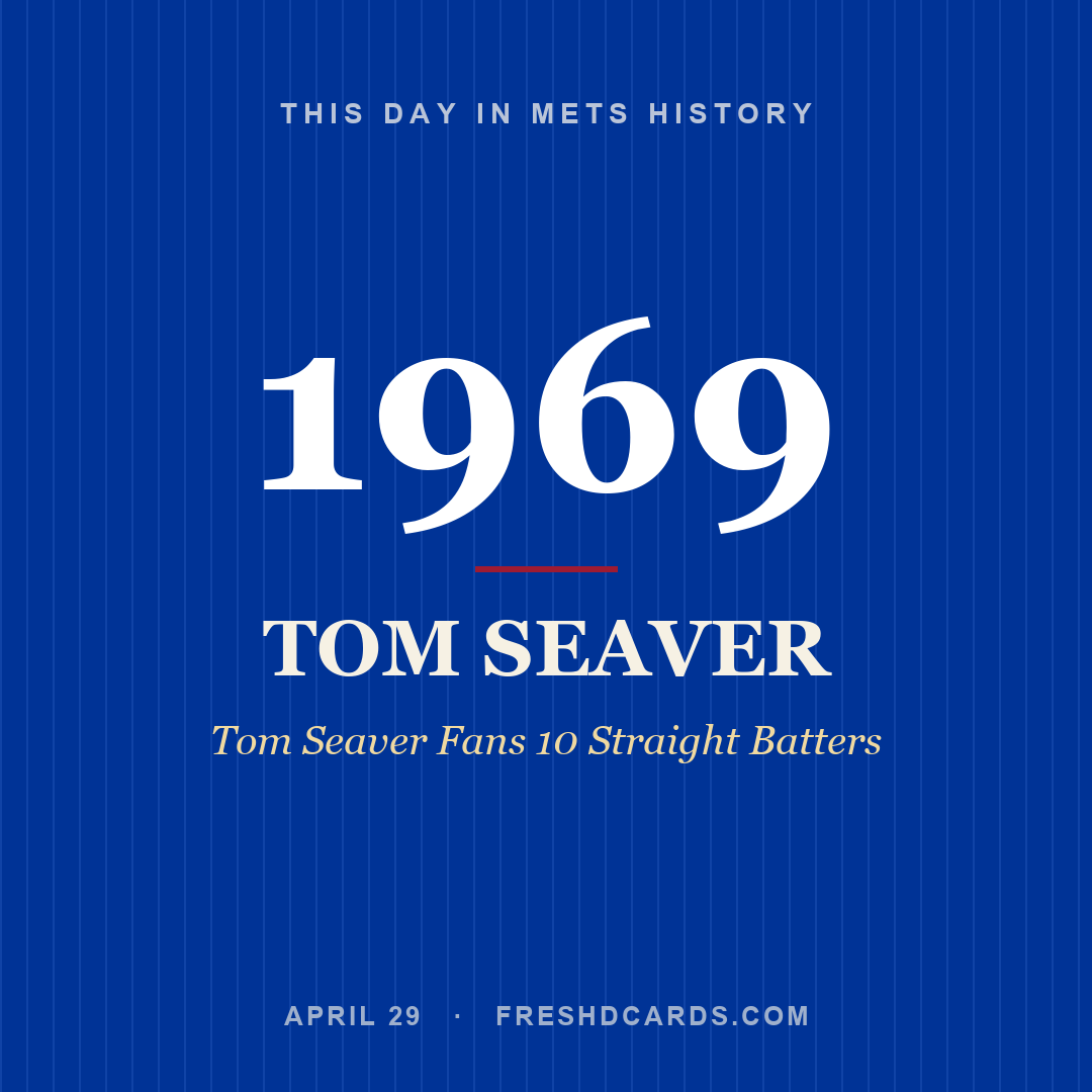 Mets: Tom Seaver, 1969, Tom Seaver Fans 10 Straight Batters
