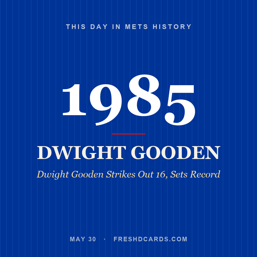Mets: Dwight Gooden, 1985, Dwight Gooden Strikes Out 16, Sets Record