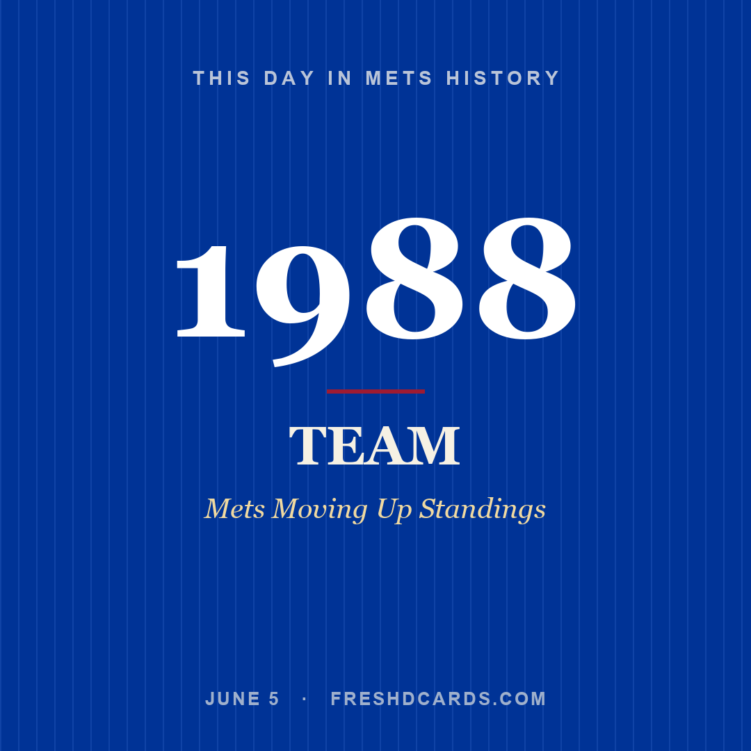 Mets: Mets, 1988, Mets Moving Up Standings