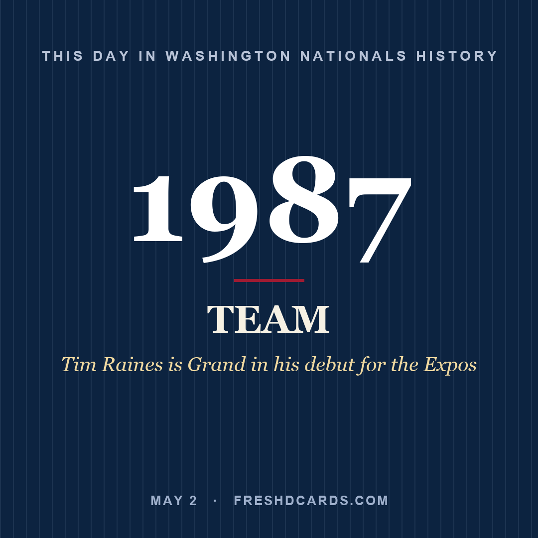 Washington Nationals: Washington Nationals, 1987, Tim Raines is Grand in his debut for the Expos