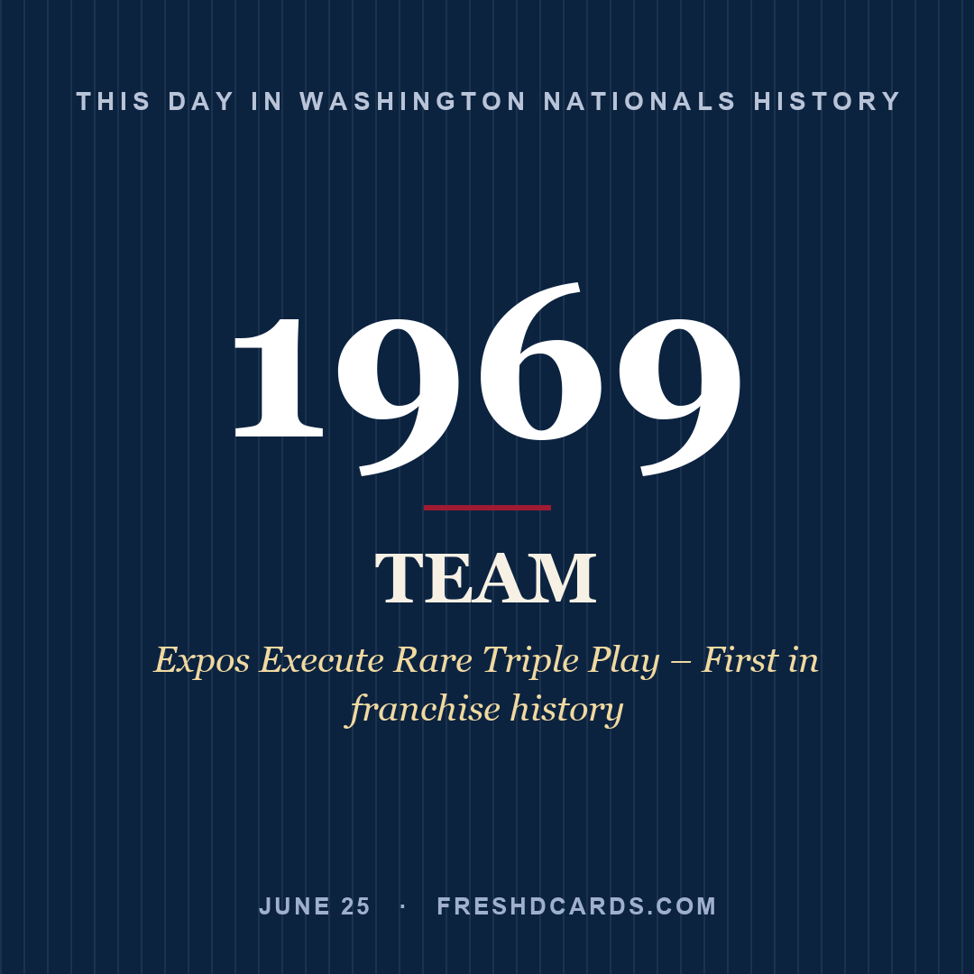 Washington Nationals: Washington Nationals, 1969, Expos Execute Rare Triple Play – First in franchise history