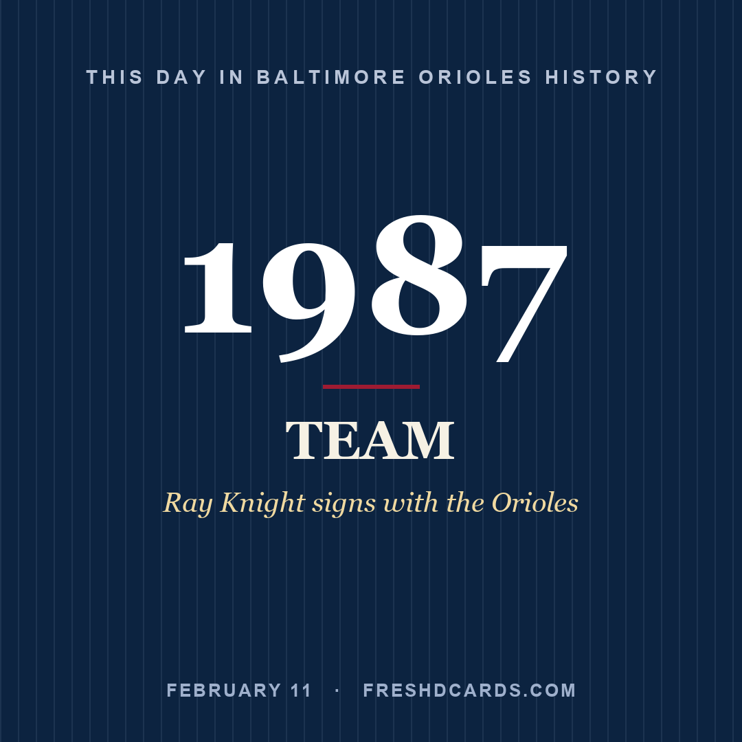 Baltimore Orioles: Baltimore Orioles, 1987, Ray Knight signs with the Orioles