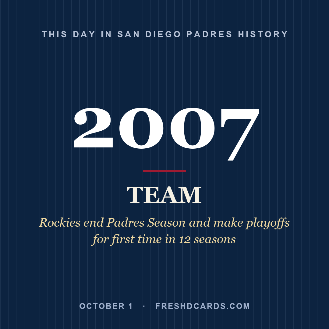 San Diego Padres: San Diego Padres, 2007, Rockies end Padres Season and make playoffs for first time in 12 seasons