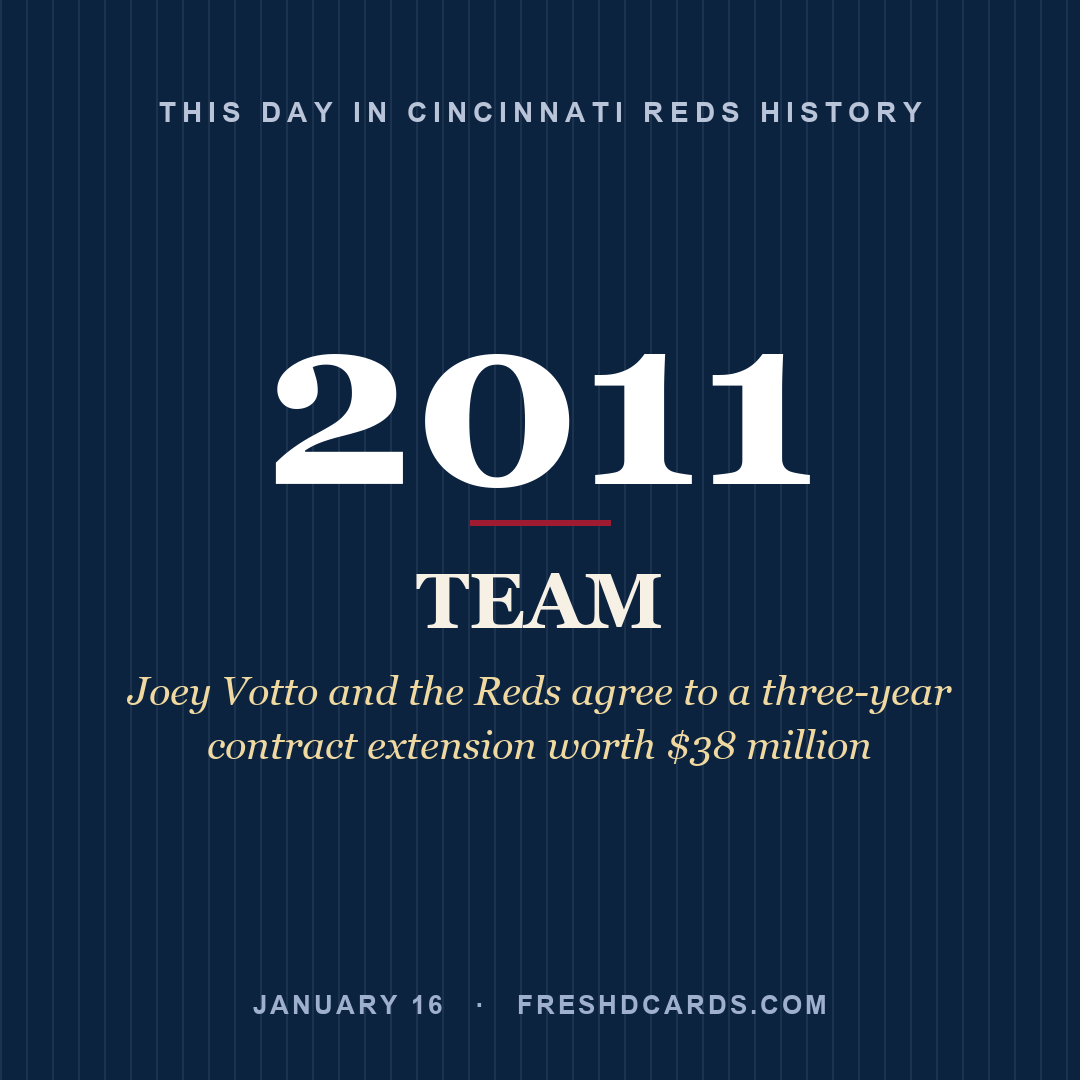 Cincinnati Reds: Cincinnati Reds, 2011, Joey Votto and the Reds agree to a three-year contract extension worth $38 million