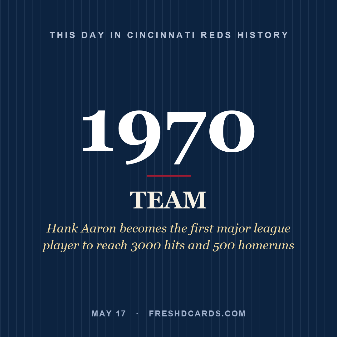 Cincinnati Reds: Cincinnati Reds, 1970, Hank Aaron becomes the first major league player to reach 3000 hits and 500 homeruns