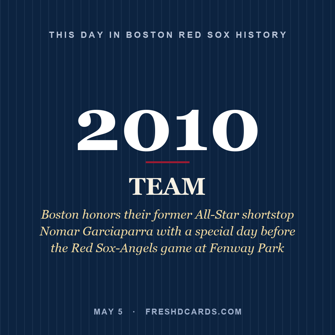 Boston Red Sox: Boston Red Sox, 2010, Boston honors their former All-Star shortstop Nomar Garciaparra with a special day before the Red Sox-Angels game at Fenway Park