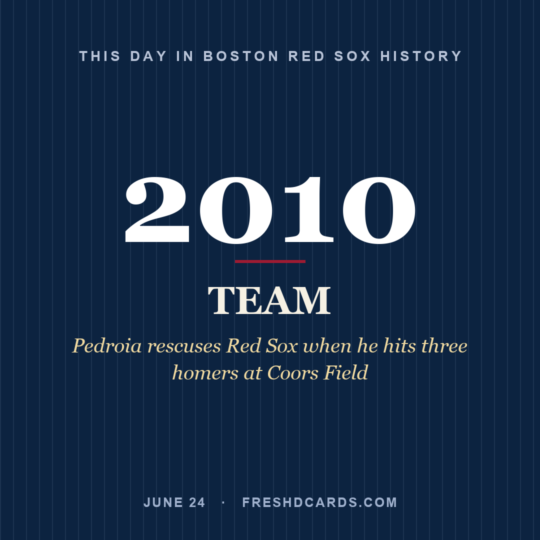 Boston Red Sox: Boston Red Sox, 2010, Pedroia rescuses Red Sox when he hits three homers at Coors Field