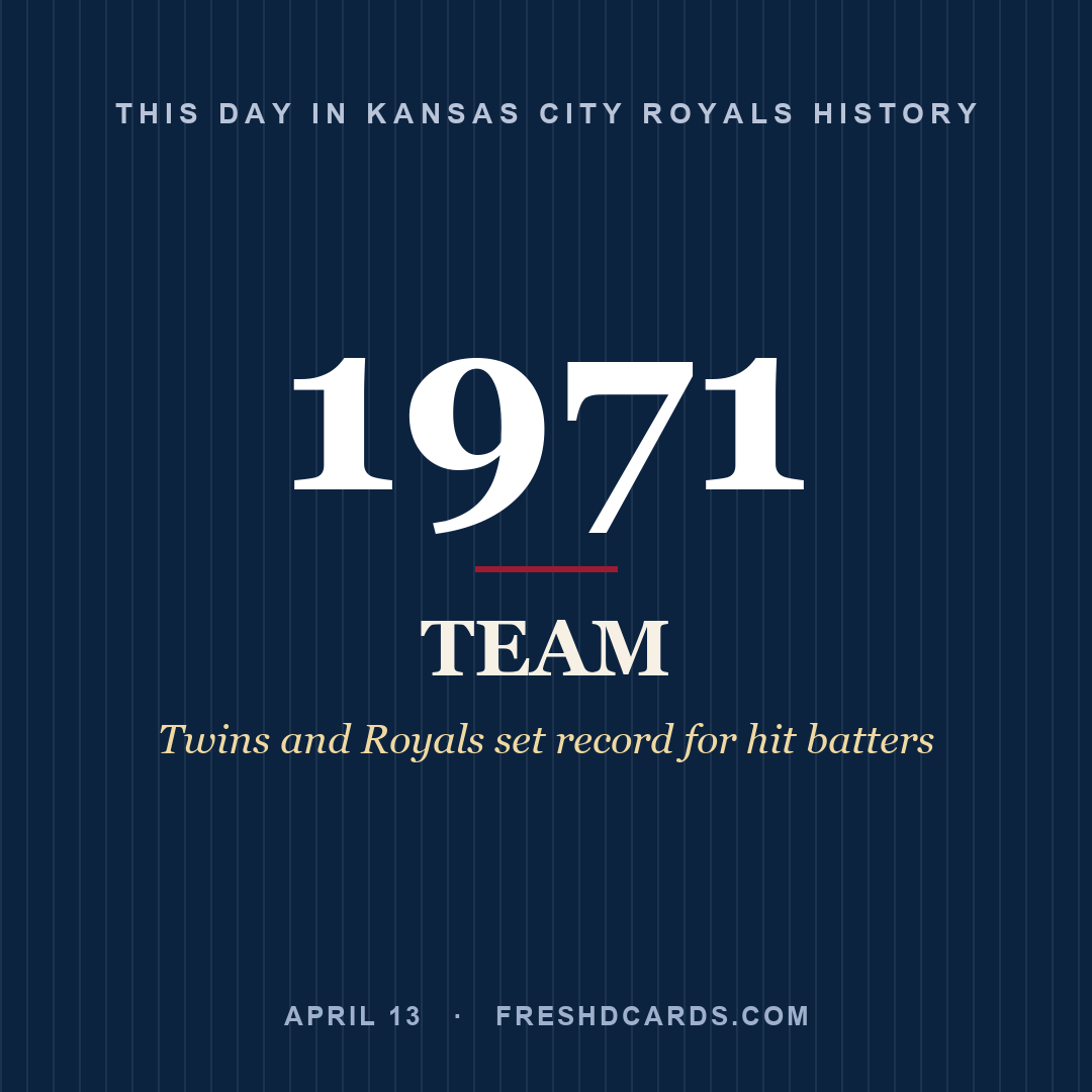 Kansas City Royals: Kansas City Royals, 1971, Twins and Royals set record for hit batters