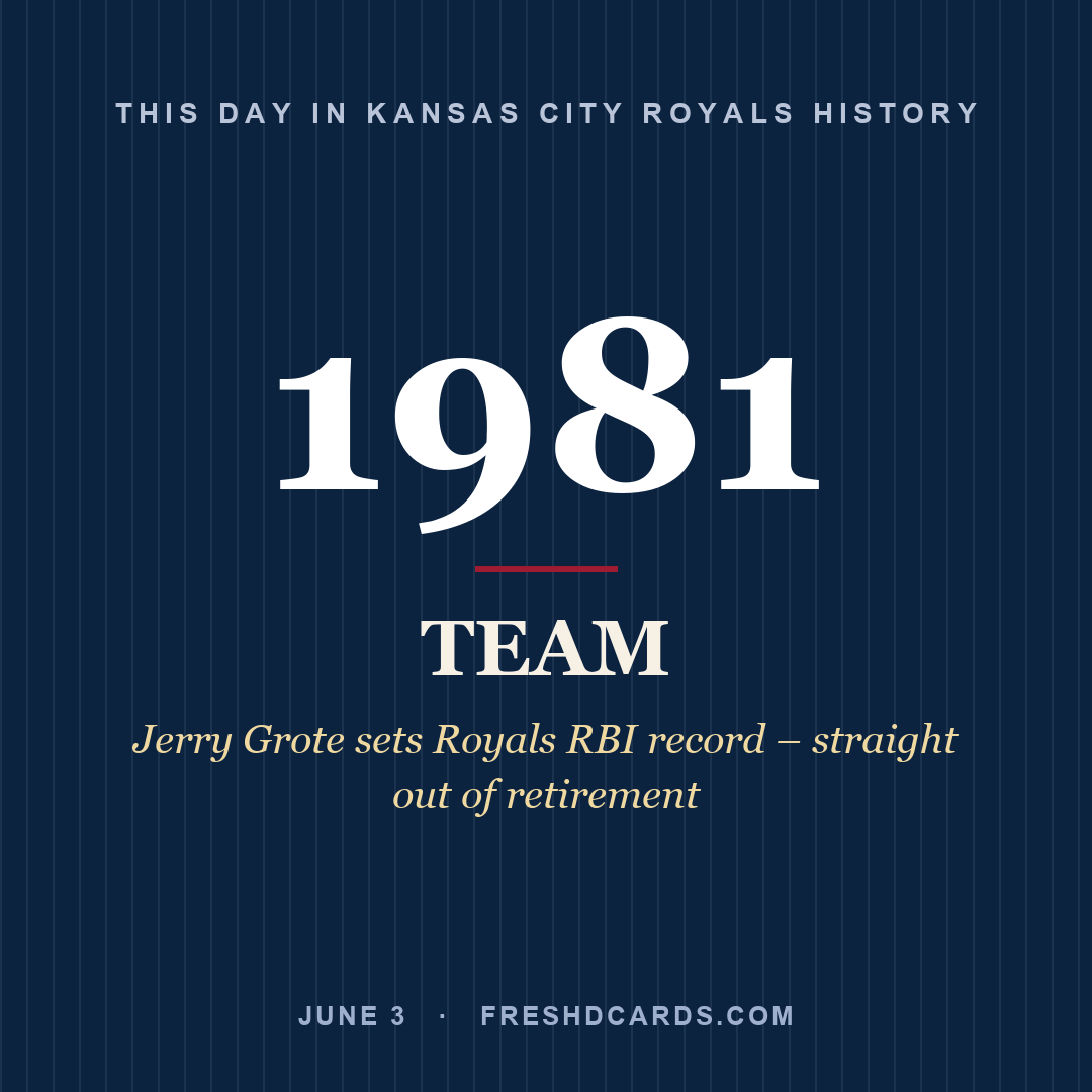 Kansas City Royals: Kansas City Royals, 1981, Jerry Grote sets Royals RBI record – straight out of retirement