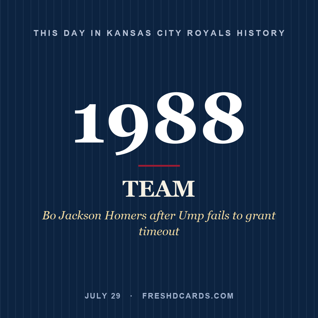 Kansas City Royals: Kansas City Royals, 1988, Bo Jackson Homers after Ump fails to grant timeout